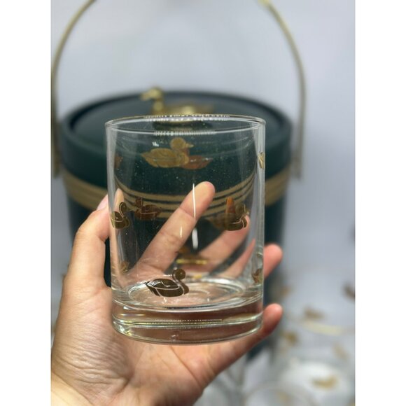 VTG Custom Disc Ducky 6 Pc. Entertainment Set 3 Qt Ice Bucket & 5 Glasses MCM - Picture 4 of 11